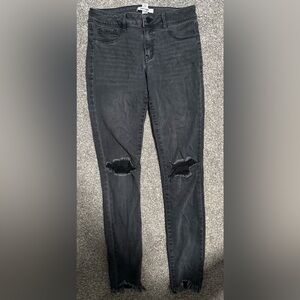 Refuge Black Distressed Skinny Jeans